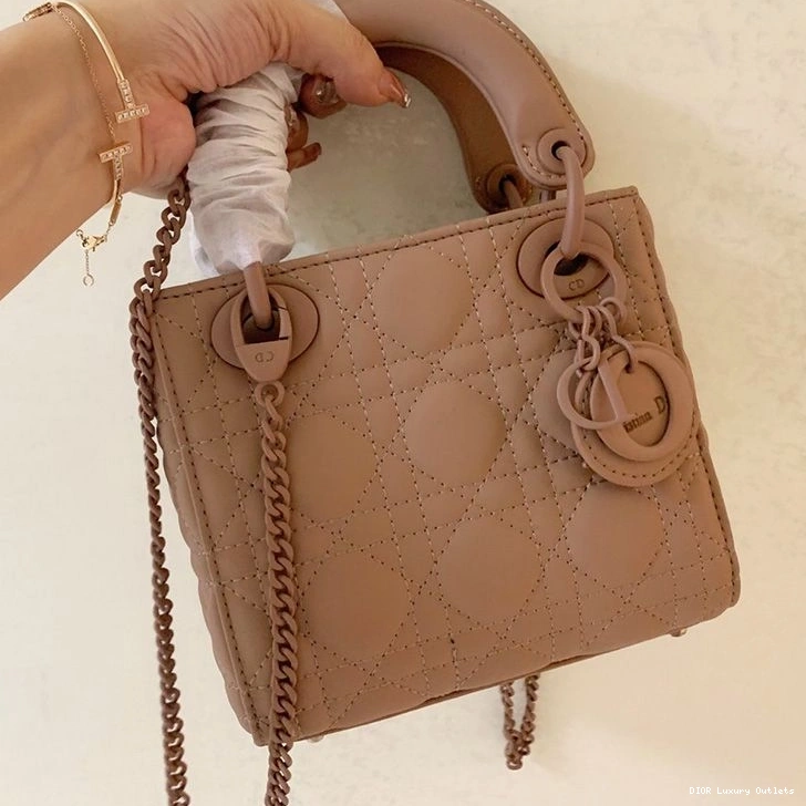 Khaki Mini Bag Lady Dior Cannage Ultramatte Calfskin 0716 Luxury